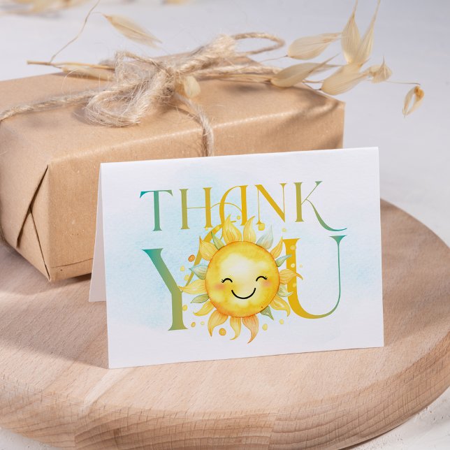 Carte De Remerciements Un beau soleil, voilà le Baby shower du Fils (Créateur téléchargé)
