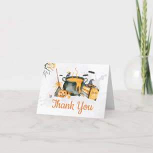 Carte De Remerciements Un bébé brasse le Baby shower Citrouille d'Hallowe