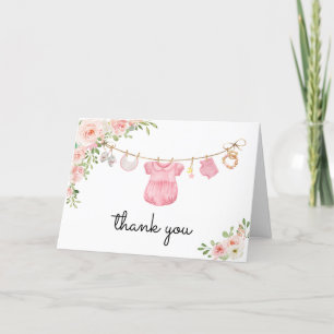 Carte De Remerciements Un Bébé Doux Fille Vêtements Bébés