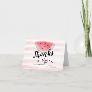 Carte De Remerciements Un dans un Melon Watercolor Watermelon Stripe
