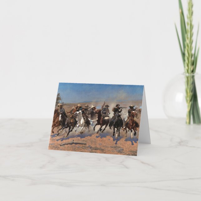Carte De Remerciements Un Dash pour le Bois par Frederic Remington (Devant)