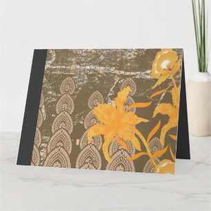 Carte De Remerciements un dessin d'un tableau aux fleurs jaunes