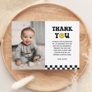 Carte De Remerciements Un garçon heureux 1er anniversaire Photo