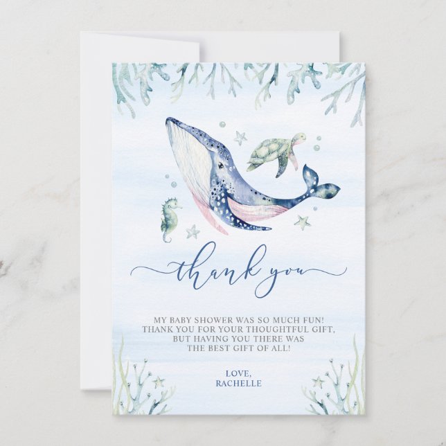 Carte De Remerciements Un garçon sous le Baby shower marin (Devant)