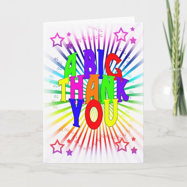 Carte de remerciements - Un grand Merci - Coloré (Devant)