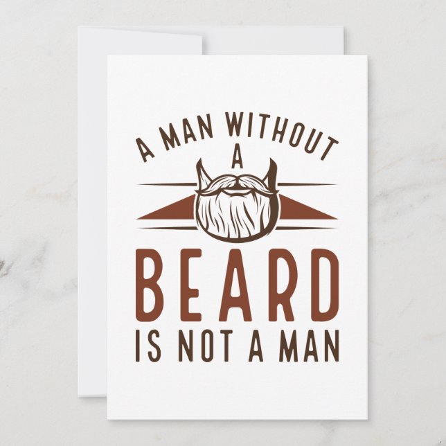 Carte De Remerciements Un Homme Sans Barbe N'Est Pas Un Homme (Devant)