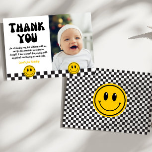 Carte De Remerciements Un joyeux mec souriant visage photo Anniversaire