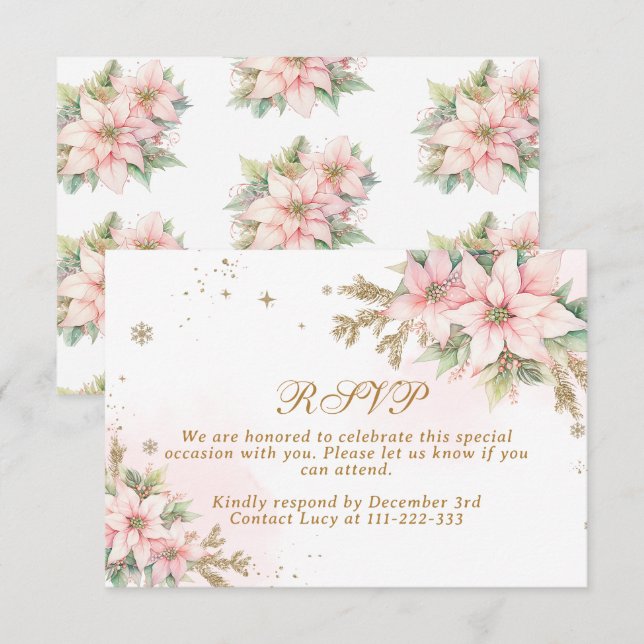 Carte De Remerciements Un joyeux petit Baby shower Blush Winter RSVP cart (Devant / Derrière)