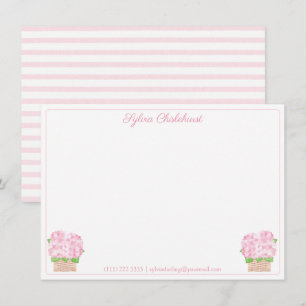 Carte De Remerciements Un mot de la Baby Shower de Pretty Pink Hydrangeas