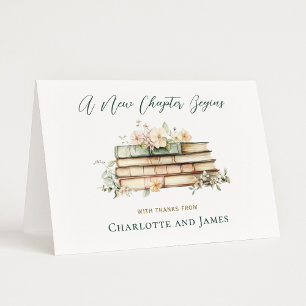 Carte De Remerciements Un nouveau chapitre commence Mariage Réception de
