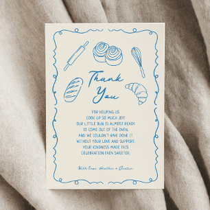 Carte De Remerciements Un pain dans le Baby shower de boulangerie au four