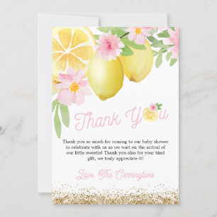 Carte De Remerciements Un petit Baby shower de citron doux