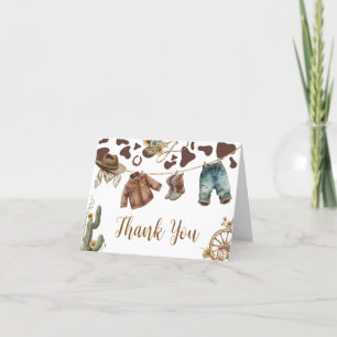 Carte De Remerciements Un petit Baby shower de cowboy