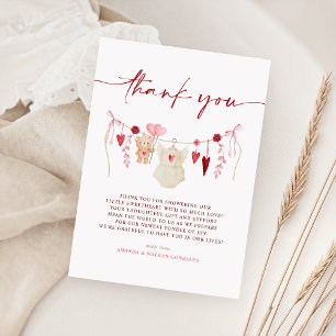 Carte De Remerciements Un petit Baby shower de Saint Valentin