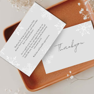 Carte De Remerciements Un petit Baby shower de Snowflake gris Thankyou