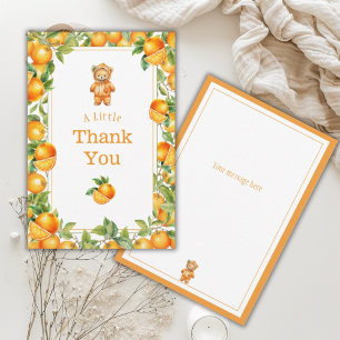 Carte De Remerciements Un petit Baby shower d'ours orange Cutie
