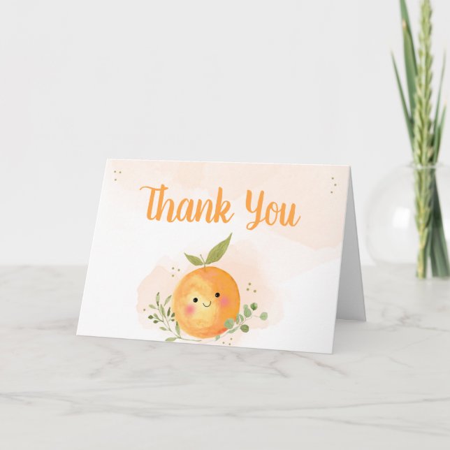 Carte De Remerciements Un Petit Baby shower Orange Citrus Cutie (Devant)