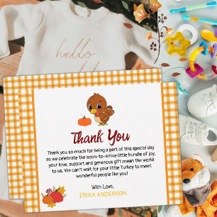 Carte De Remerciements Un Petit Baby shower Turc Tombe Thankgiving