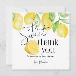 Carte De Remerciements Un petit bonbon, thème citron, Baby shower,