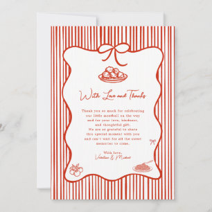 Carte De Remerciements Un petit boulet de viande est en route Doodle Baby