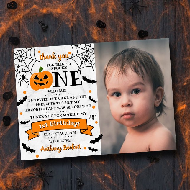 Carte De Remerciements Un petit Citrouille à l'occasion d'un Halloween 1e (Créateur téléchargé)