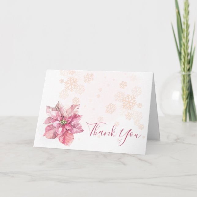 Carte De Remerciements Un petit flacon rose poinsettia photo (Devant)