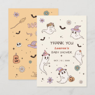 Carte De Remerciements Un petit livre est presque dû Baby shower d'Hallow