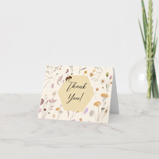 Carte De Remerciements Un petit miel Genre Neutre Baby shower d'abeilles  (Devant)