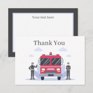 Carte De Remerciements Un pompier cool ajoute un sentiment