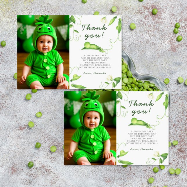 Carte De Remerciements Un premier anniversaire de Sweet Pea (Créateur téléchargé)