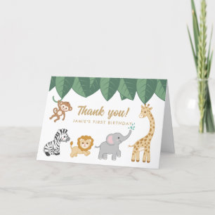 Carte De Remerciements Un premier anniversaire sauvage
