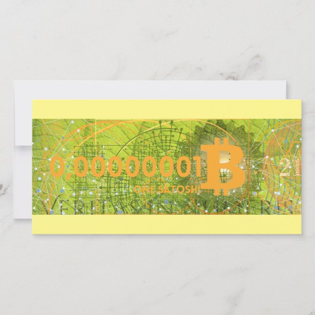 Carte De Remerciements Un Satoshi (Devant)