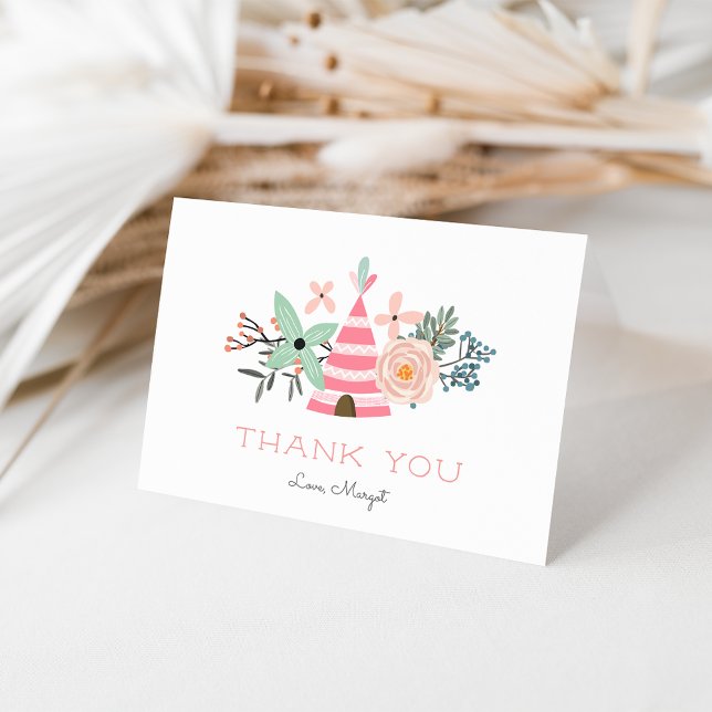 Carte De Remerciements Un sauvage | Cute Boho Camping Thème Anniversaire (Créateur téléchargé)