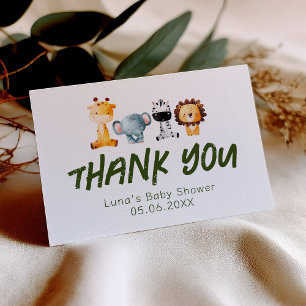 Carte De Remerciements Un Sauvage Se Trouve Sur Le Chemin Du Baby shower 