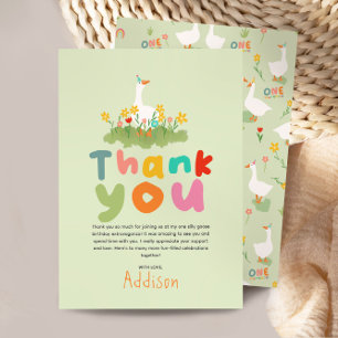 Carte De Remerciements Un Silly Goose Kids 1er Anniversaire