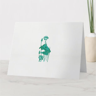 Carte De Remerciements un tableau d'une fleur et d'un poisson sur un doss