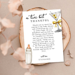 Carte De Remerciements Un Tini Sur Le Chemin Baby shower Martini Jaune