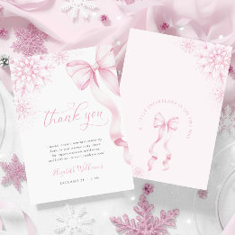 Carte De Remerciements Une Baby Shower Flocon de Neige Rose
