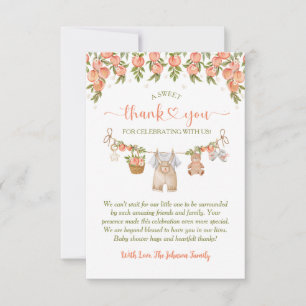 Carte De Remerciements Une Baby Shower pour un Petit Garçon Douce comme u