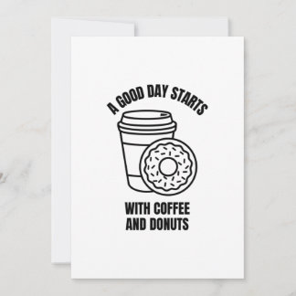 CARTE DE REMERCIEMENTS UNE BONNE JOURNÉE COMMENCE PAR LE CAFÉ ET LES DONU