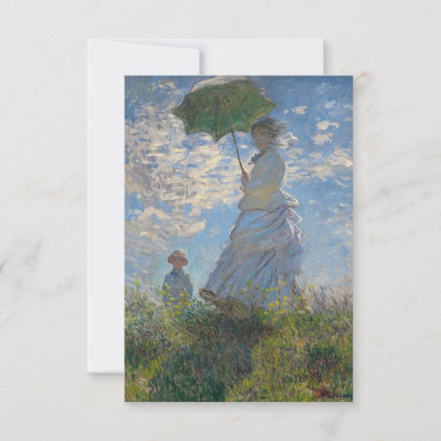Carte De Remerciements Une femme avec un parasol | Paysage français (Devant)