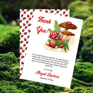 Carte De Remerciements Une Mignonne Petite Ladybug Est En Chemin De Baby