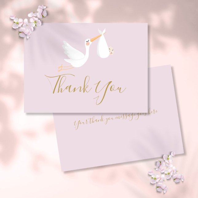 Carte De Remerciements Une naissance spéciale pour une fête de bébé (A Special Delivery Baby Shower Birth Thank You Card)
