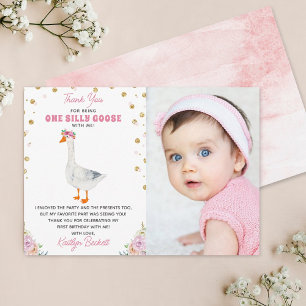 Carte De Remerciements Une oie sotte fille 1er anniversaire Photo
