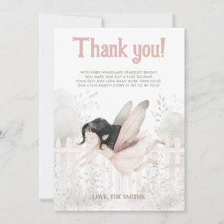 Carte De Remerciements "Une petite fée est en route" Baby Shower
