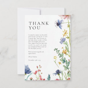 Carte De Remerciements Une petite fille Wildflower