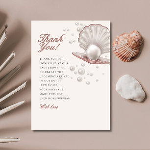 Carte De Remerciements une petite perle sous le baby shower de mer