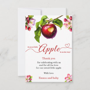 Carte De Remerciements Une petite pomme arrive Shower bébé automnal