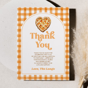 Carte De Remerciements Une petite tarte mignonne rétro Baby Shower coeur