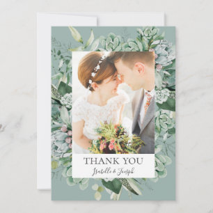 Carte De Remerciements Une verdure succulente   Sage Green Flat Photo